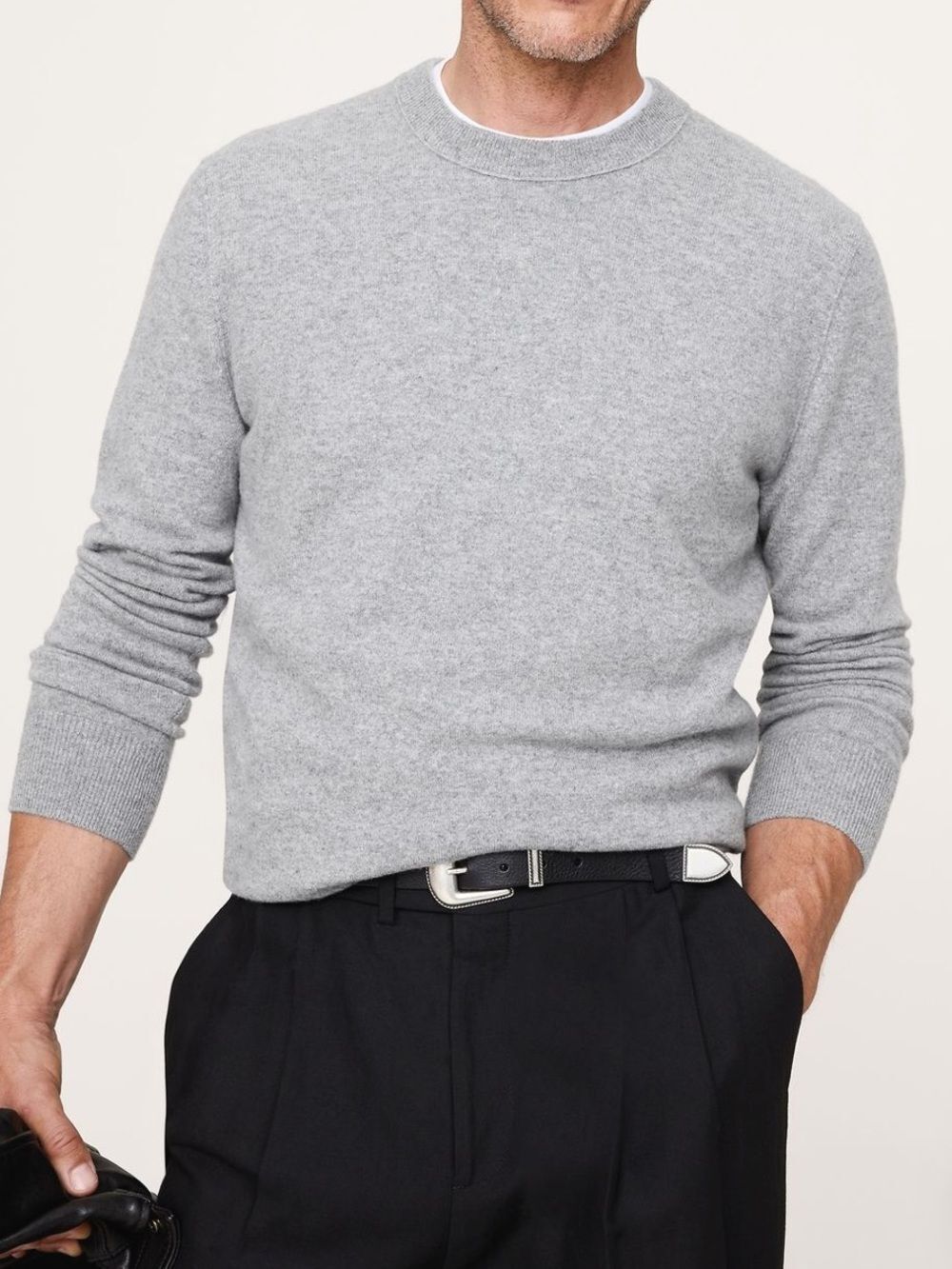 Men’s gray cashmere blend sweater